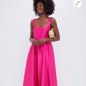 Tuckernuck Hot Pink Square-Neck Maxi Dress